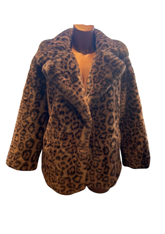 Imitatie Bontjas Leopard Print Bruin