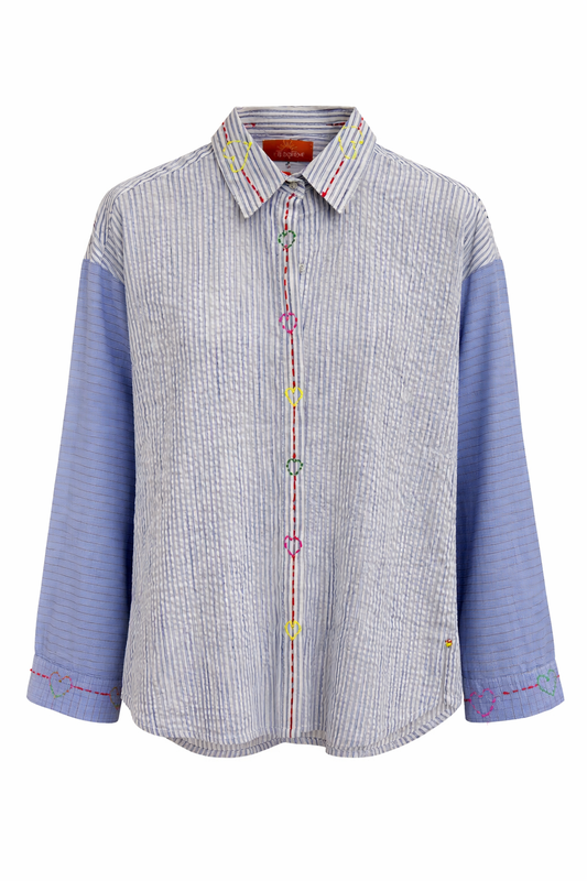 Blouse Borduursels Blauw