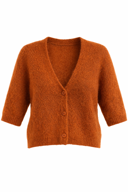 Mohair Vest Korte Mouwen Terra