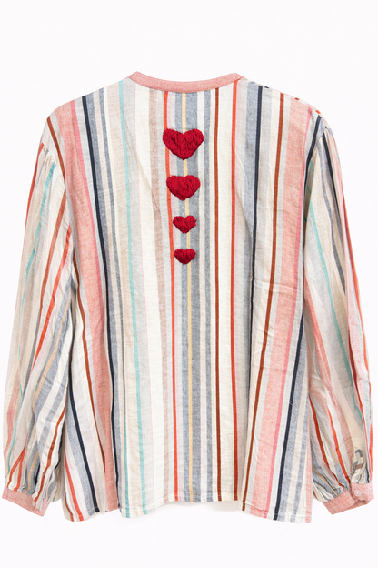 Blouse Hartjes Borduursel Roze