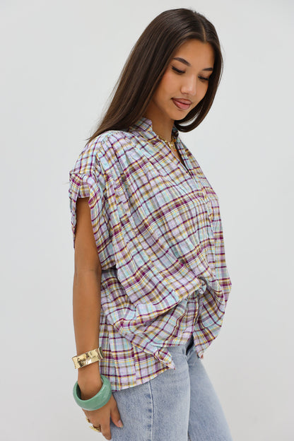 Blouse Geruit Blauw
