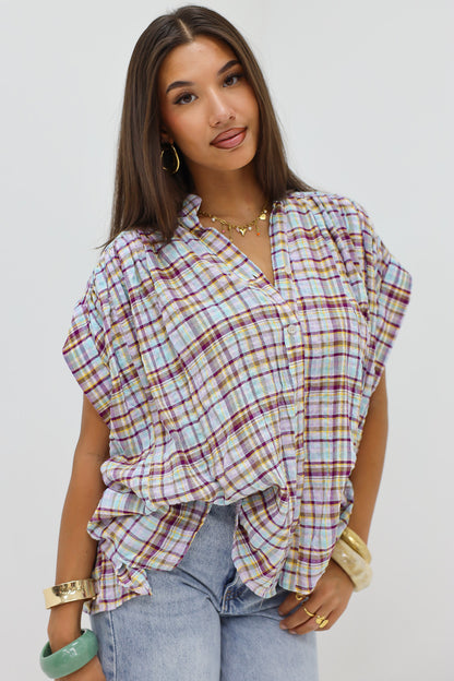 Blouse Geruit Blauw