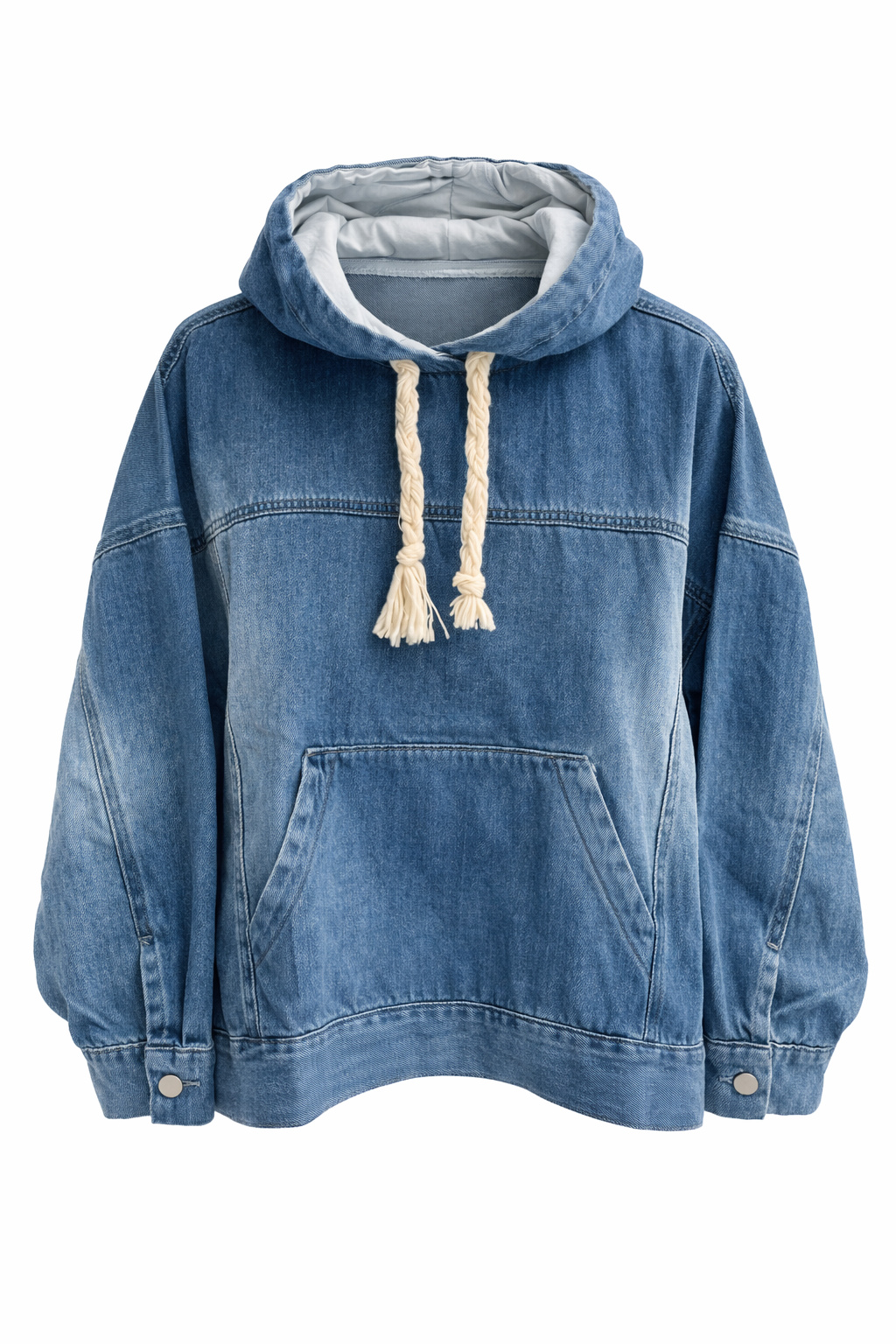 Jeans Sweater Capuchon Blauw