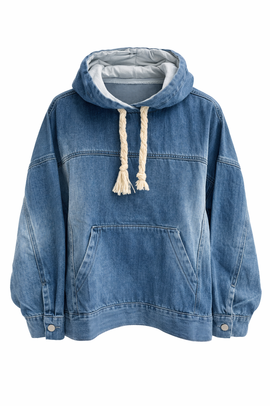 Jeans Sweater Capuchon Blauw