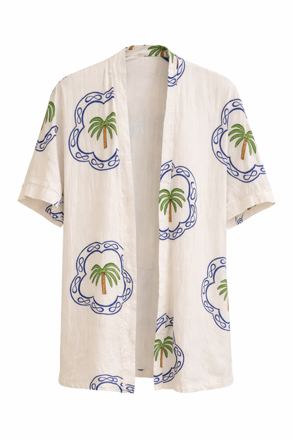 Zomerse Kimono Palmboom Print