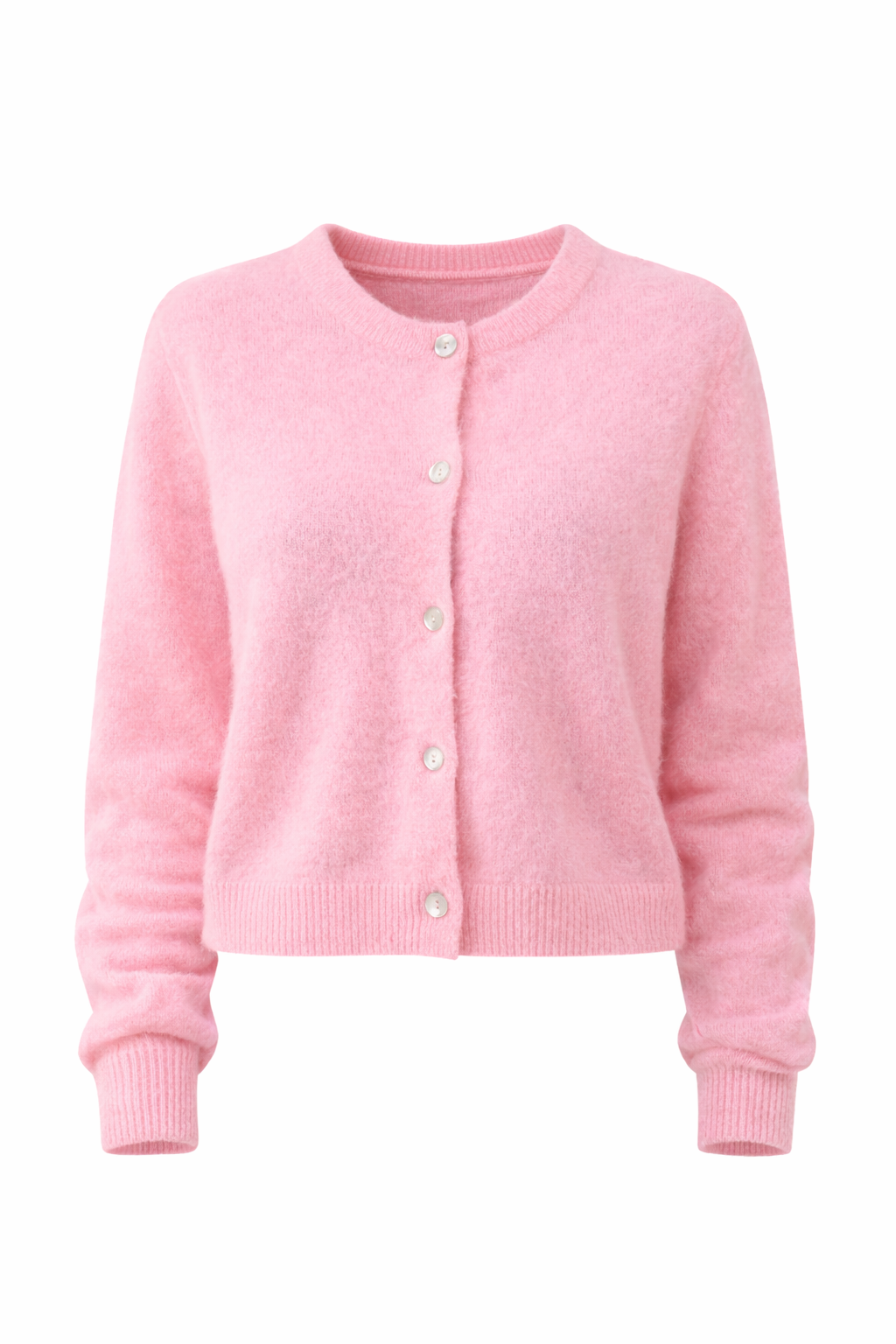 Mohair Cardiagan Lange Mouwen Roze